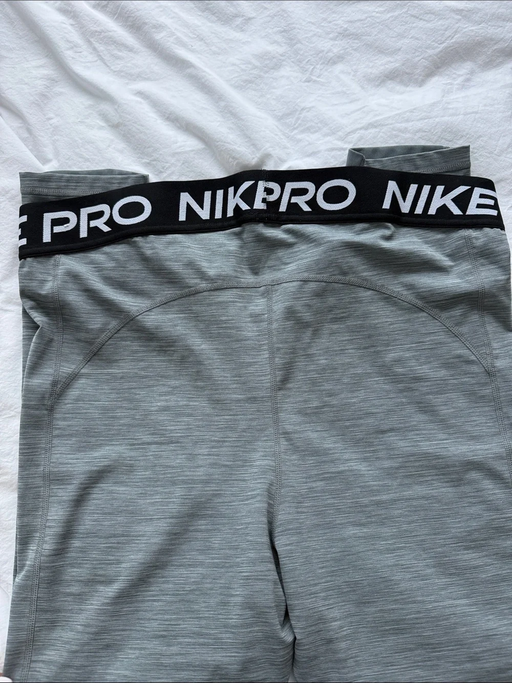 Nike Women’s Grey Pro Performance Leggings with Black Branded Waistband